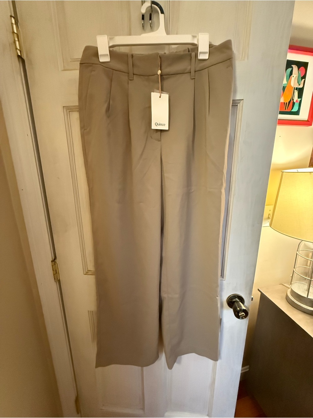 Quince Wide-Leg Trousers — Taupe Beige
